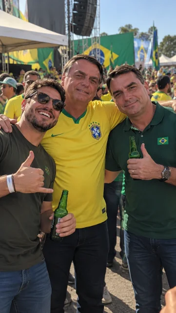 Exemplo de montagem: retrato em evento ao ar livre